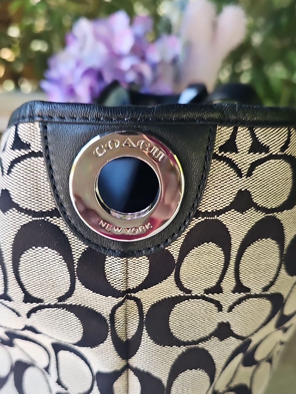 Authentic Coach Hadley Limited Signature Bag Black & Grey - Picture 7 of 12